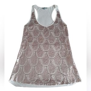 Charlotte Russe Medium Metallic Sequin Racerback Tank Top